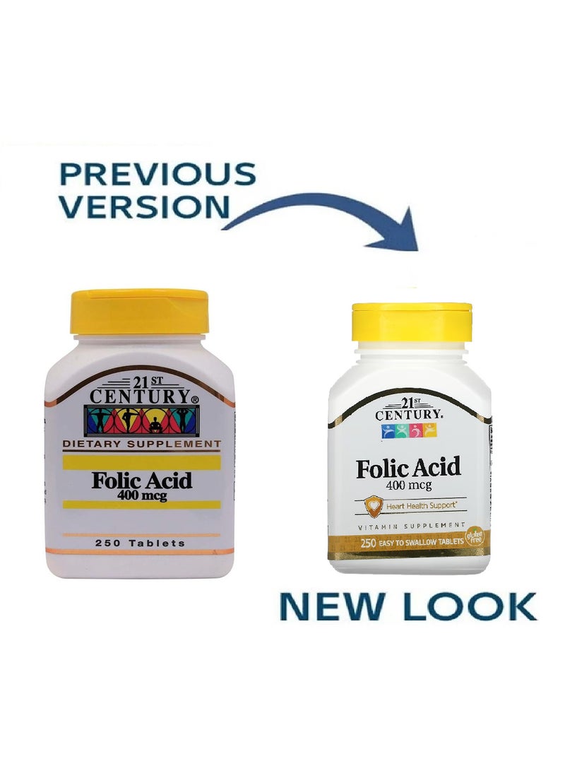 21st Century Folic Acid 400 mcg - 250 Tablets - Image 1